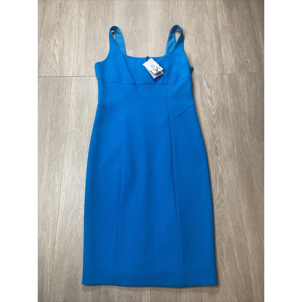 DVF Diane Von Furstenberg Myla Dress Size 8 Blue Sleeveless‎ $348 Date Night New